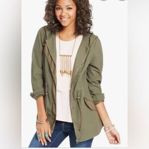 American Rag Jacket Size Small Anorak Olive Green Hooded‎ Utility Jacket